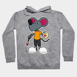 Mouse as Painter with Paint & Brush Hoodie